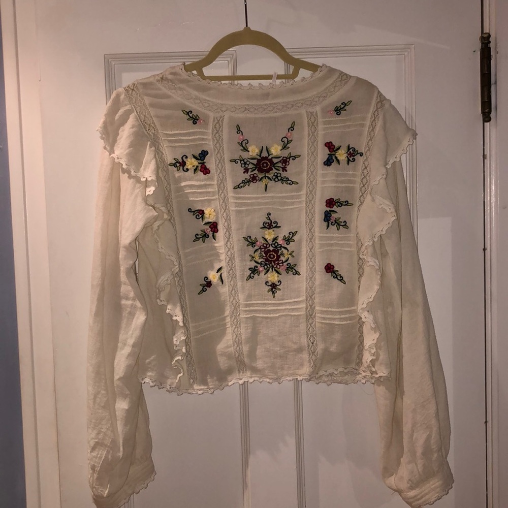 Free people embroidered blouse